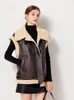 Gilet da donna Gilet in pelliccia di montone finto da donna Chic Lady Gilet in pelle in pile caldo 2023 Giacca autunno inverno senza maniche High Street