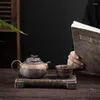 TEA TRAYS SET TRICK TEAPOT HOLDER JAPANSKA HUSHUSHETS KERAMISK TRAY VATTRAGNING MINI LITT TABLE Singel