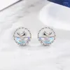 Boucles d'oreilles en argent 925, aiguille en zircone, baleine pour femmes et filles, cadeaux élégants, bijoux Pendientes Brincos EH2073