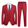 Ternos masculinos (jaqueta calças colete) terno formal de negócios fino ajuste três peças conjunto outono/inverno vestido de casamento blazer roupas