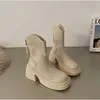 Bottines courtes à plateforme pour femmes, chaussures à fermeture éclair, à la mode, à semelle épaisse, pour dames, automne et hiver, pour filles