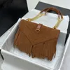 Designer-Tasche, Umhängetasche, luxuriöse Damen-Umhängetaschen, Wildleder-Umschlag-Quastentasche, klassische Handtaschen, Geldbörse, modische Umhängetaschen, Marken-Damen-Kettentaschen