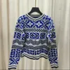 2023 Light Tan/Blue Floral Print Женский кардиганский бренд такого же стиля женских свитеров DH061
