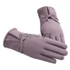 5本の指の手袋ファイブフィンガーグローブ冬の女性風防水防水性内部豪華