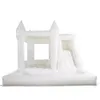 Maison gonflable de videur de mariage, activités de plein air, 13x13 pieds 4x4m, château gonflable blanc avec toboggan et piscine à balles pour enfants, livraison gratuite