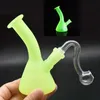 Atacado Mini Protable Hookah Crescer no Escuro Beaker Dab Rig Bong Tubos de Água Retos 10mm Feminino Joint