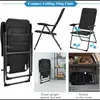 Camp Furniture VHPVHP Patio Dining Chairs Folding Reclining Padded Garden Back Adjustable 2PCS