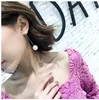 Boucles d'oreilles pendantes en argent S925 pour femmes, goutte géométrique coréenne, perle ronde blanche, bijoux longs, cerceaux à la mode, cadeaux 2023
