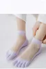 Women Socks Ultra Thin Five Finger 5 Split Toe Crystal Silk Transparent Anti Summer Ankle