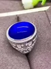 Pierścienie klastra Naturalne i prawdziwe Pierścień Lapis 925 Srebrne hurtownia hurtowni drobna biżuteria Człowiek 13 18 mm