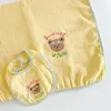 Couvertures Couverture de bébé Brodée Wrap Coloré Dessin animé Ours Swaddle Enfant Poussette Couverture Gaze Coton Né Infant Swaddling