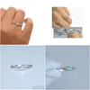 حلقة Solitaire غرامة نقية 925 Sterling Sier Jewelry Mini Round Opal GEM حساسة الحد الأدنى البسيط الحجر الفردي 230621 تسليم DHS57