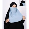 Vêtements ethniques Une couche Niqab Mousseline de soie Burqa Bonnet Voile noir Port modeste Hijab Ramadan Islamique Couverture du visage Burka Arabe Châle de prière