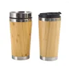 Water Bottles 304 Stainless Steel Cup Creative Double Coffee Pastoral Style Simple Drinking Vacuum Bottle Bamboo Shell