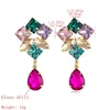 Dangle Earrings Crystal Fashion Colors Multi-layer Alloy Drop-shaped Glass Super Female European And American Ear Jewelry 2023