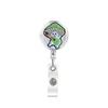 Affärskortfiler Cartoon Cute Dractable Badge Holder rulle sjuksköterska id Little White Rabbit Marrot Key Chain Alligator Clip med 387 ﾰ Otlkf