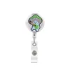 Business Card Files Cartoon Cute Retractable Badge Holder Reel Nurse Id Little White Rabbit Carrot Key Chain Alligator Clip With 387° Otlkf