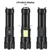 Torches P70 Outdoor Camping Lightlight USB ładowalne boczne źródło światła pochodni młotek awaryjny HKD230902