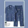 Men's Sleepwear High-end Plaid Pajamas Pure Cotton Short-sleeved Summer Thin Suit Young Middle-aged And Elderly Dad Loose