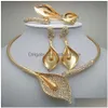 Boucles d'oreilles Collier Nouvelles Kingdom Ma Perles africaines nigérianes Ensembles de bijoux en alliage de zinc Dubai Bracelet Bague J190707 Drop Delivery Dhu3J