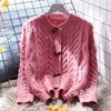 Frauenpullover Korejepo Kuh Hornknopf Pullover Frauen Lose Faul Stil 2023 Japanischer Herbst Wintermantel Dicke pastorale Strickjacke