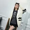 Fashion Autumn European High-End Custom Fall Designer Women Knits High-End lyx och White Hooded Letter broderad S-XL