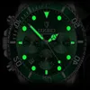 Titta 2021 Sports multifunktionella lysande kvarts icke-mekaniska vatten Ghost Men's Green Watch Gold Rheqs