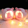 Veilleuses forme créative résine décorative belle dessin animé cochon lampe de chevet artisanat fournitures ménagères