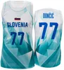 Drucken Slowenien Basketball Luka Doncic Trikots 77 Weltmeisterschaft 2023 32 BINE PREPELIC 30 ZORAN DRAGIC 10 Mike TOBEY 6 Aleksej NIKOLIC 7 Klemen PREPELIC 27 ZIGA DIMEC