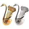 Servis uppsättningar Swan Fruit Base Holder Forks Set Rostfritt stål Sallad Dessert Coffee Spoon Cake Table Seary