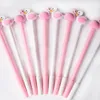 Stylo marqueur flamant rose mignon Kawaii, stylos à Gel neutre en caoutchouc pour filles, fournitures scolaires et de bureau, papeterie Papeleria Sl1113