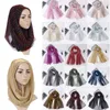 Ethnic Clothing Lightweight Dubai Women Scarf Fashion Striped Spring Summer Autumn Headscarves Hijab Lady Bandana Muslim Shiny Wrap Turban