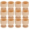 Ensembles de vaisselle 12 pièces plateau d'oeufs de Pâques support décoratif cadeaux de printemps outil piédestal bois enfants bricolage tasse artisanat décorations de fling préscolaires