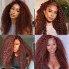 Human Chignons Reddish Brown Deep Wave HD Lace Front Wigs 13x4 HD Lace Front Wig Pre Plucked 13x6 HD Lace Front Wig Curly for Women Glueless 230901