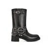 Retro Brown Long Boots Metal Coremer