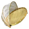 Dinnerware Sets Bamboo Storage Basket Insect-proof Baskets Products Wooden Round Tray Cover Organizer Outdoor Camping Tent