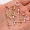 Charms Luxury Zircon Cross Slings For Jewelry Making Trendy Pendant Diy Earrings Necklace Bracelet Gold Color Sacre Coeur