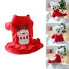 Vêtements de chien Q1JB Hiver Automne Chiens Chat Jupe avec motif de bonhomme de neige Noël en plein air Robe universelle légère