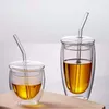 Bicchieri da vino 250/350/450Ml Tazza di paglia Doppio strato antiscottatura Mano Espresso Tazza di succo di caffè Articoli e bevande Portatili per esterni