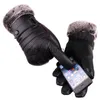 Guantes de cinco dedos Guantes de cinco dedos 1 par Ciclismo Conducción A prueba de viento Más terciopelo Cálido Mitones Negro Antideslizante PU Cuero Pantalla táctil Hombres Invierno x0902 x0903