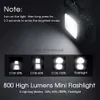 Torches New Mini LED Working Light Multifunctional Glare COB Keychain Light Rechargeable Portable Flashlight Outdoor Camping Light HKD230902