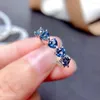 Klusterringar colifelove 4mm hjärtform Topaz Ring 7 stycken Totalt 1CT Natural Silver Gemstone Jewelry for Young Girl