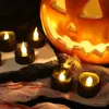 Objets décoratifs Figurines LED électronique bougie noire éclairage domestique sans fumée accessoires de décoration de la maison pour les accessoires de fête d'Halloween 230901