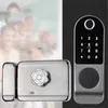 Dörrlås Inga ledningar Tuya WiFi Fingeravtryck Smart Door Lock Outdoor Gate Password RFID Card Keyless Front Electronic Mortise Home Alarm Lock HKD230902