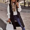 Gilet da donna Giacca da donna con cerniera laterale Elegante invernale imbottita con cappuccio slim fit con tasche sull'orlo di media lunghezza per A