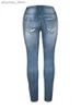 Damesjeans 2022 Nieuwe Denim Slim Fit Gescheurde Hoge Elastische Dames Denim Broek Skinny Jeans Dames Cargobroeken Dames Cargobroeken Dames Q230901