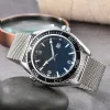 Omeg Quartz montres en acier inoxydable pour hommes AA nouvelles montres pour hommes tout cadran travail bracelet en maille d'acier Top marque de luxe horloge hommes mode