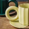 Cups Saucers Coffee Travel Ceramic Drink China Aesthetic Vintage Pottery Fancy Kitchen Porcelana Tea Pots Set
