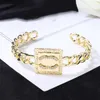 Woman Bangle CCity logo Designer Luxury Brand Metal Gold Bracelets Women Man Open Bracelet jewelry Gift 11