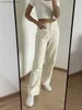 Kadınlar Kot Zhisilao Bej Kadınlar İçin Düz kot pantolon Vintage Casual Geniş Bacak Yüksek Bel Tam Uzunluklu Denim Pantolon Sokak Giyim 2023 Q230901
